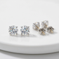 14 k WhiteGold Stud Earrings with White Hue Faceted Cubic Zirconia