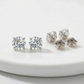 14 k WhiteGold Stud Earrings with White Hue Faceted Cubic Zirconia