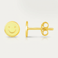 14k Yellow Gold and Enamel Yellow Smiley Face Stud Earrings