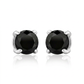 14k White Gold Black 3mm Faceted Cubic Zirconia Stud Earrings