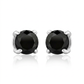14k White Gold Black 3mm Faceted Cubic Zirconia Stud Earrings