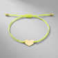 9 1/4 inch Yellow Cord Adjustable Bracelet with 14k yellow Gold Heart