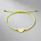 9 1/4 inch Yellow Cord Adjustable Bracelet with 14k yellow Gold Heart
