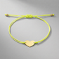 9 1/4 inch Yellow Cord Adjustable Bracelet with 14k yellow Gold Heart