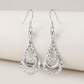 Sterling Silver Textured Graduated Open Teardrop Dangling Style Earrings