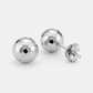 14 k White Gold Ball Earrings with Faceted Texture