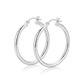Sterling Silver Hoop Style Earrings with Polished Rhodium Plating (30mm)