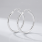 Sterling Silver Hoop Style Earrings with Polished Rhodium Plating (30mm)