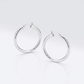 Sterling Silver Hoop Style Earrings with Polished Rhodium Plating (30mm)