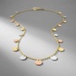 14K Tri Color Necklace with Dangling Circles