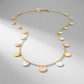 14K Tri Color Necklace with Dangling Circles