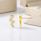 14k Yellow Gold Climber Post Earrings with Circles and Cubic Zirconias