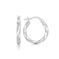 Sterling Silver Polished Twist Design Hoop Earrings