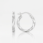 Sterling Silver Polished Twist Design Hoop Earrings