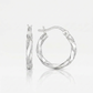Sterling Silver Polished Twist Design Hoop Earrings
