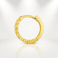 14k Yellow Gold Petite Textured Round Hoop Earrings