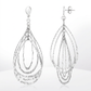 Sterling Silver Textured Teardrop Motif Dangle Earrings