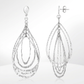 Sterling Silver Textured Teardrop Motif Dangle Earrings