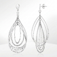 Sterling Silver Textured Teardrop Motif Dangle Earrings