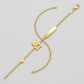 14k Yellow Gold Childrens Bracelet with Teddy Bear Heart and Bar
