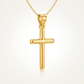 14 k Yellow Gold High Polish Cross Pendant
