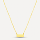 14k Yellow Gold Polished Mini Bar Necklace