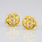 14k Yellow Gold Post Earrings with Textured Circles