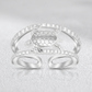 Sterling Silver Rhodium Plated Open Toe Ring with a Turtle Accent