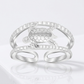 Sterling Silver Rhodium Plated Open Toe Ring with a Turtle Accent
