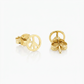 14k Yellow Gold Post Earrings with Peace Signs