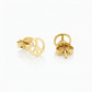 14k Yellow Gold Post Earrings with Peace Signs