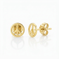 14k Yellow Gold Post Earrings with Peace Signs