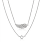 Sterling Silver Textured Angel Wing Necklace