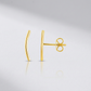 14k Yellow Gold Curve Climber Post Earrings