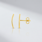 14k Yellow Gold Curve Climber Post Earrings