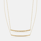 14k Yellow Gold Thin Textured Bar Necklace