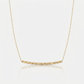 14k Yellow Gold Thin Textured Bar Necklace