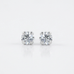 14k White Gold White Cubic Zirconia 2mm Stud Earrings