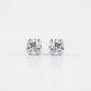 14k White Gold White Cubic Zirconia 2mm Stud Earrings