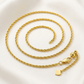 Sterling Silver in Yellow Finish 1.5mm Adjustable Rope Chain