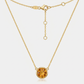 14k Yellow Gold 17 inch Necklace with Round Citrine