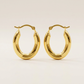14k Yellow Gold Polished Oval Hoop Earrings