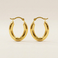 14k Yellow Gold Polished Oval Hoop Earrings