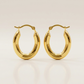 14k Yellow Gold Polished Oval Hoop Earrings