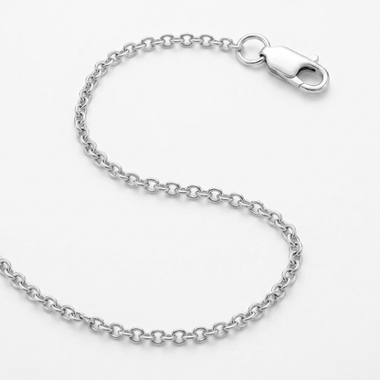 Sterling Silver Rhodium Plated Round Cable Chain 1.8mm