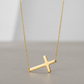 14k Yellow Gold Plain Cross Motif Necklace