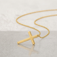 14k Yellow Gold Plain Cross Motif Necklace