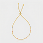 14k Tri-Color Gold Textured Bead Station Lariat Bracelet