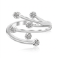 Sterling Silver Rhodium Finished White Cubic Zirconia Embellished Toe Ring