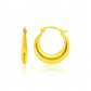 14k Yellow Gold Graduated Round Shape Hoop Earrings